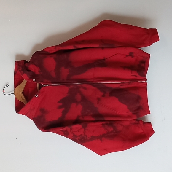 Fruit of the Loom Other - Tie dye hoodie zip up sweatshirt size small Fruit of the Loom NWT red black